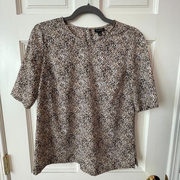 Talbots Animal Print Short Sleeve Blouse Size 4 - Picture 6 of 7